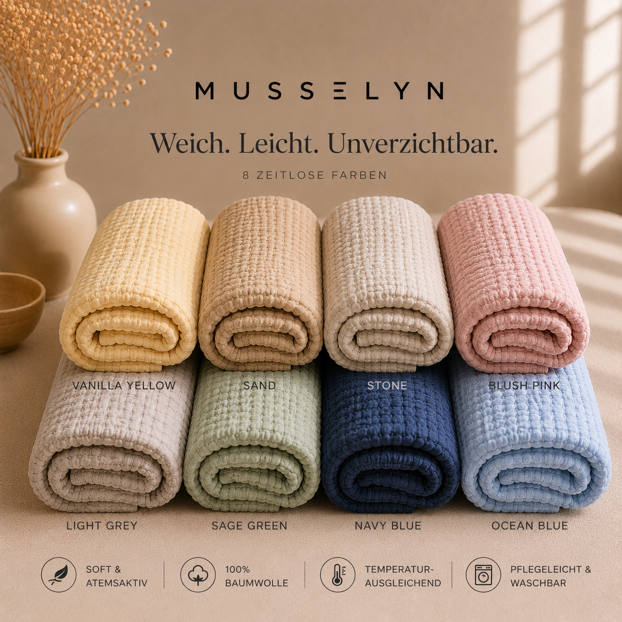 MUSSELYN ☁️ Weicher als normale Baumwolldecken