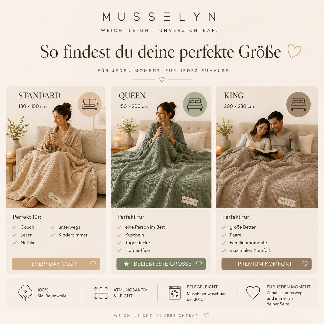 MUSSELYN ☁️ Weicher als normale Baumwolldecken
